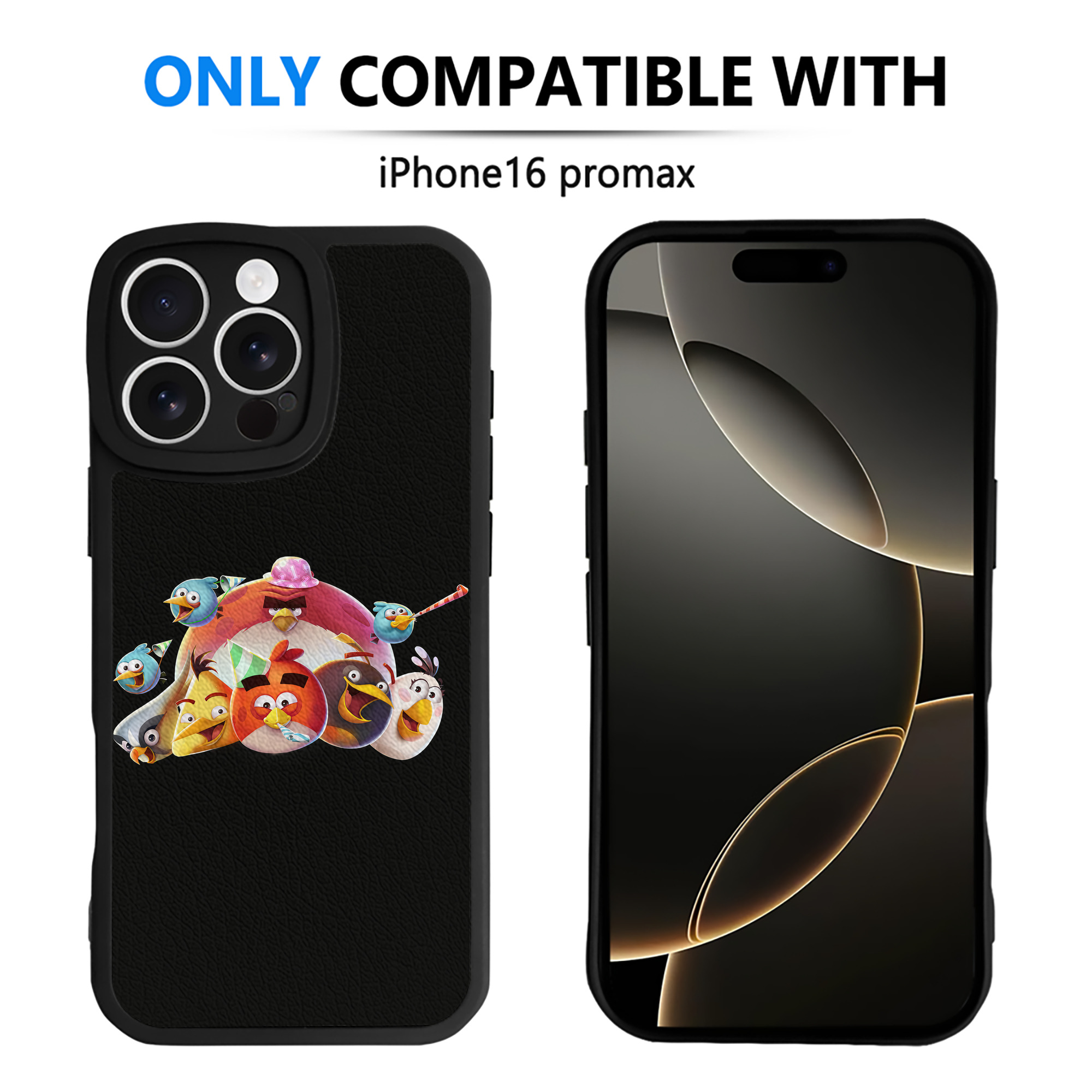 （画像用） Angry Birds アングリーバード 【iPhone 16シリーズ対応】シリコンスマホケース（レザー調） 材質：シリコン